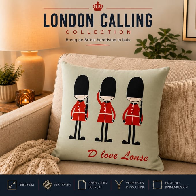 London Calling Collection Kussenhoes - 45x45 cm