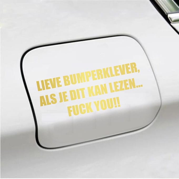 Bumpersticker - Lieve Bumperklever - 6 X 14,8 - Goud
