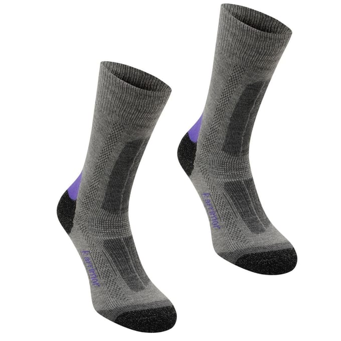 Karrimor Dames Wandelsokken (Set van 2) (Grijs/Paars)