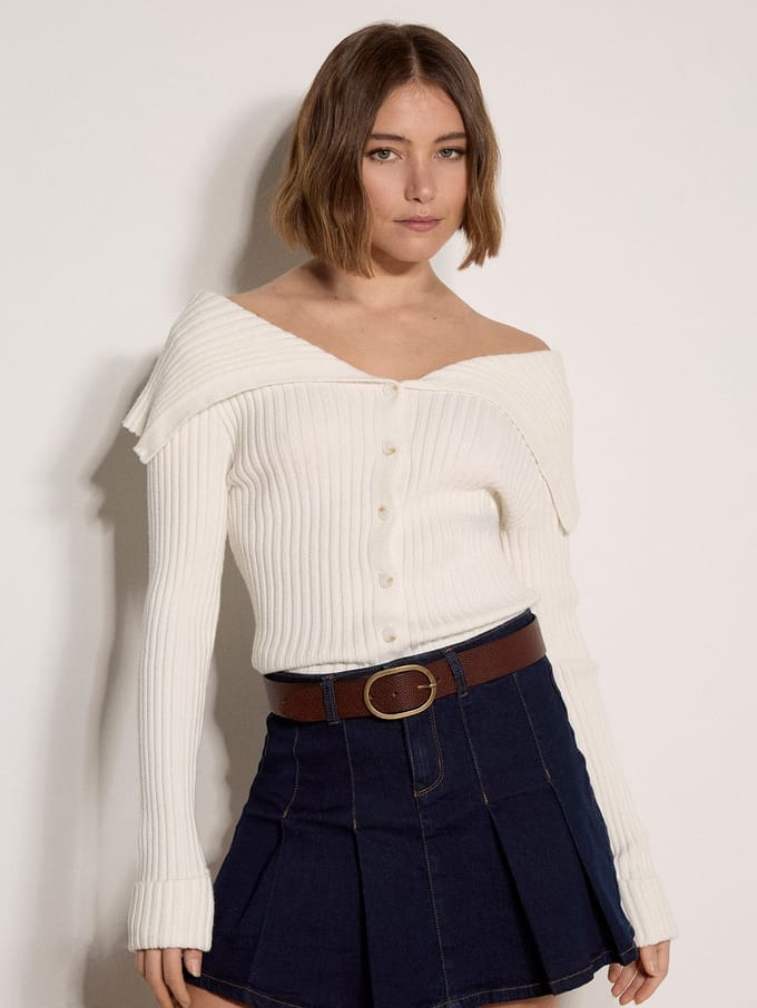 V-hals vest met breiband