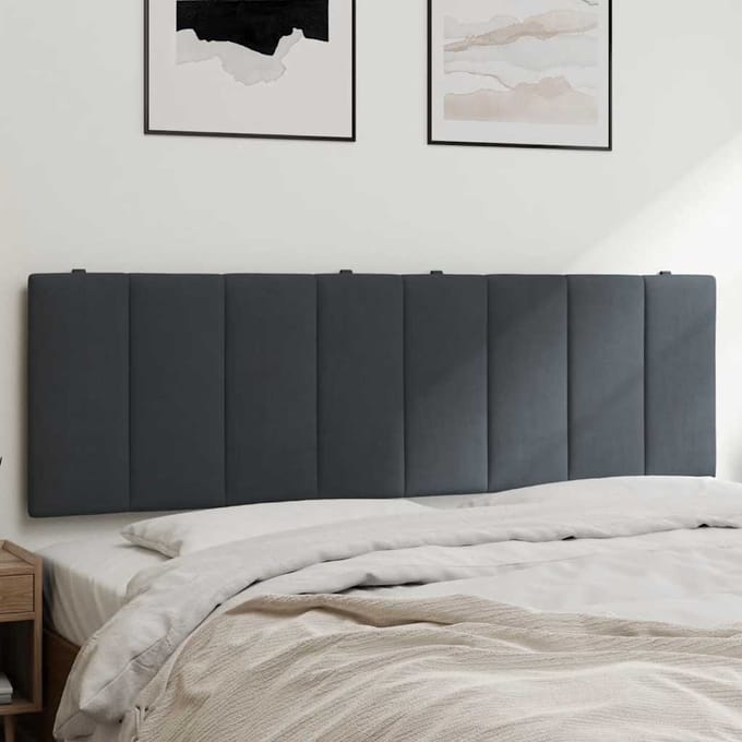 vidaXL - Hoofdbordkussen - "Hanko" - 160 - cm - fluweel - donkergrijs