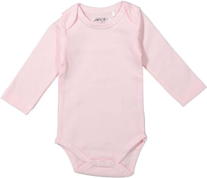 Dirkje Basic romper lange mouw roze maat 74/80