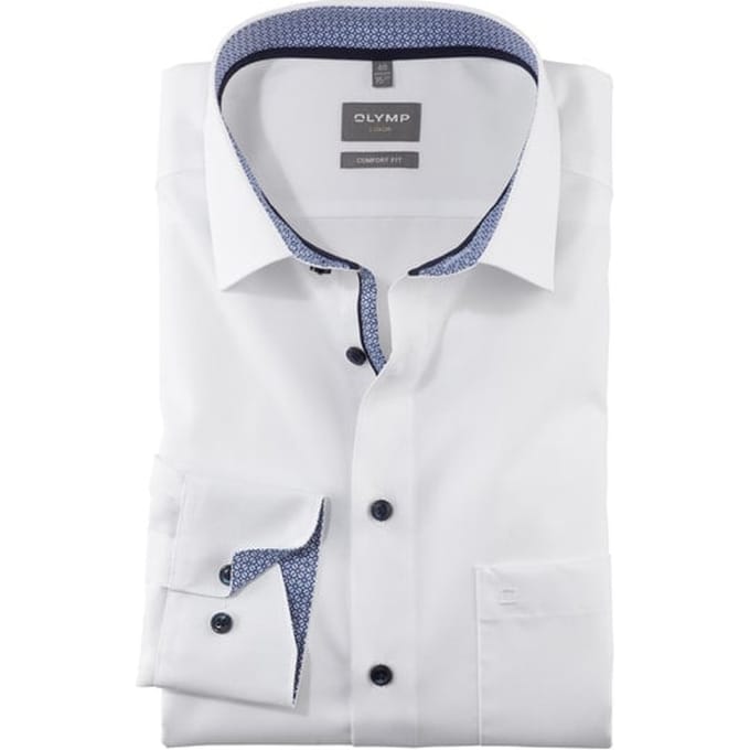 OLYMP Luxor Overhemd, Comfort Fit, New Kent, Wit