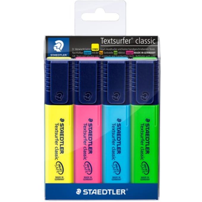Markeerstift Staedtler 364 Textsurfer assorti 4 stuks