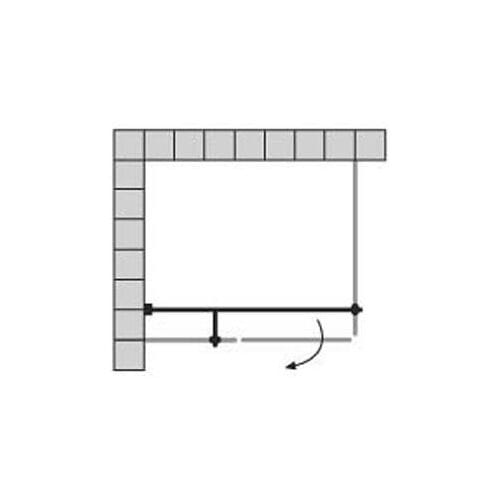 Sprinz holding bar angular with T-piece, glass-glass, length 100 cm 93-011A