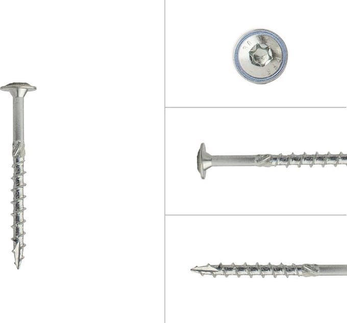 Wovar Tellerkopschroeven Verzinkt 6.0 x 70 mm Torx 30 | Doos 100 Stuks