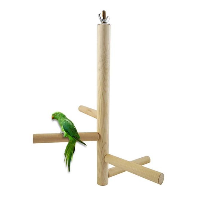 Houten Papegaai Zitstokken Vogels Standaard Paal Draaibare Papegaai Zitstokken Vogelkooi Accessoires beige