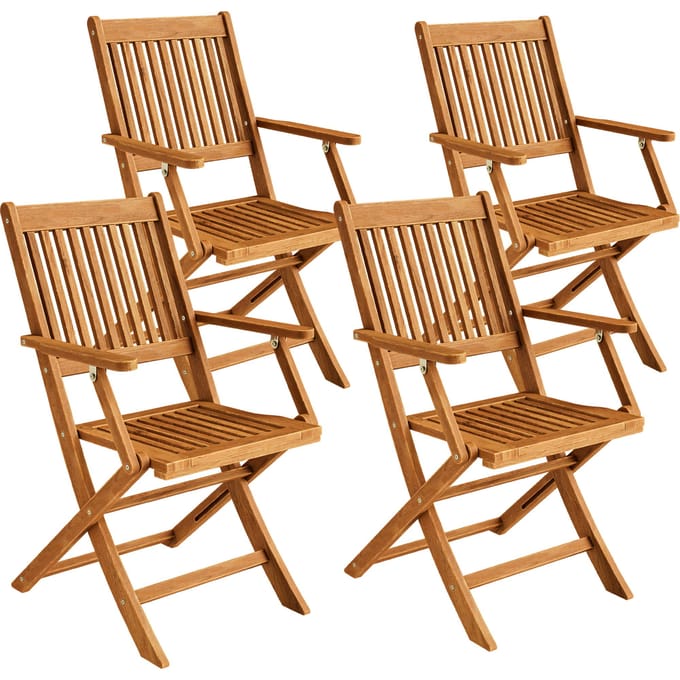 Casaria Tuinstoel Sydney - Set van 4 Acacia Klapbaar 90x54x56cm - Bruin