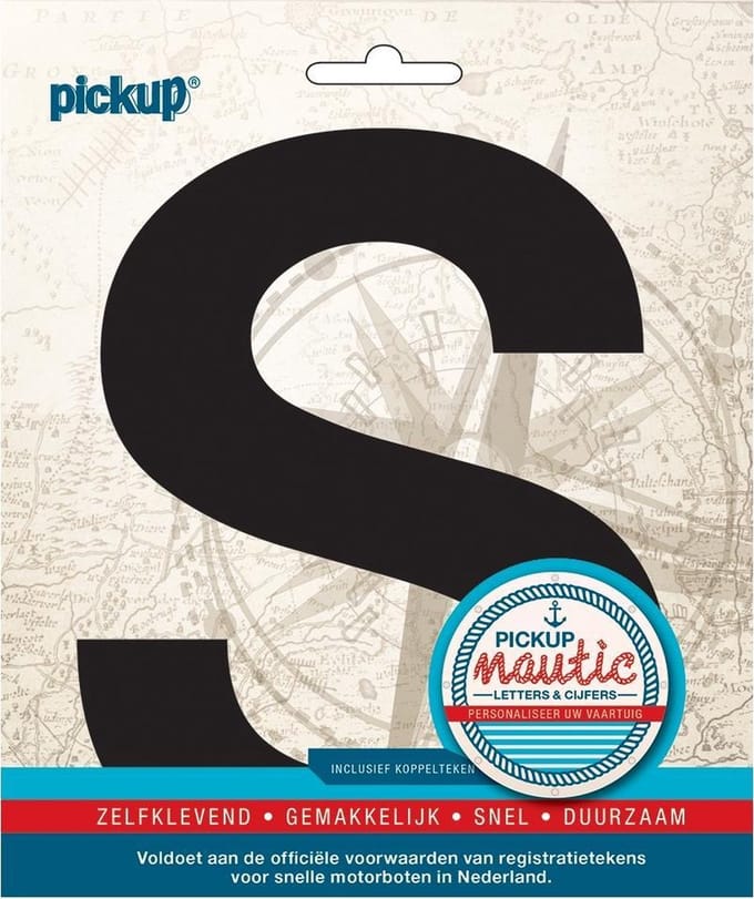 Pickup Nautic plakletter 150mm zwart S - zwart S