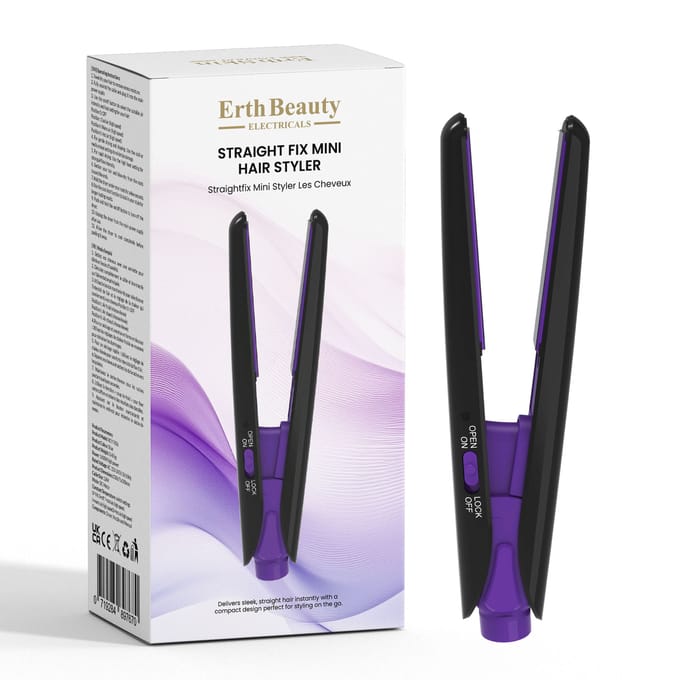 ErthSkin London Straight Fix Mini Haarstyler Zwart 1