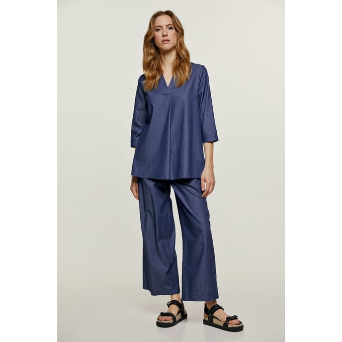 Denim V Hals Top