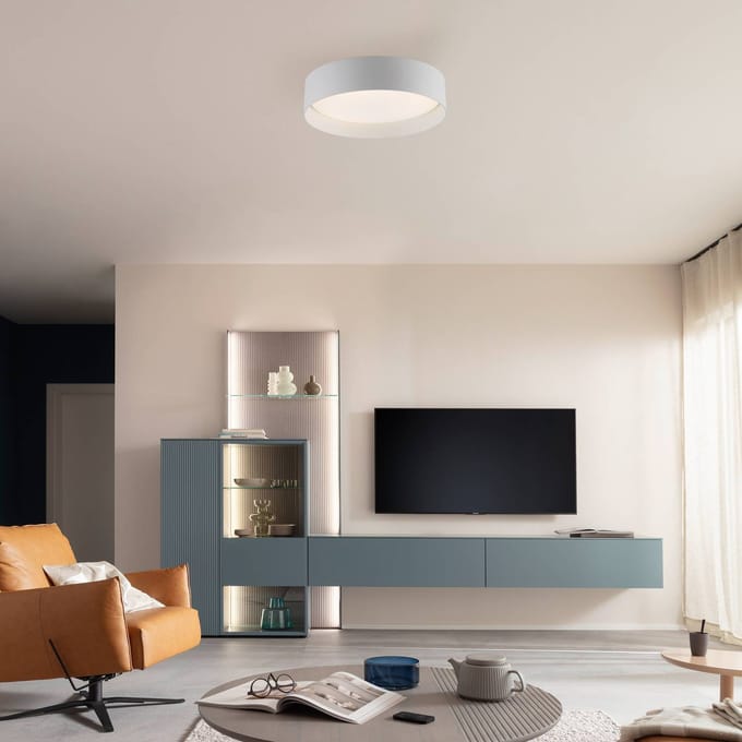 Schöner Wohnen LED plafondlamp TAVOLI, wit, Ø 29 cm, metaal, CCT, dimbaar