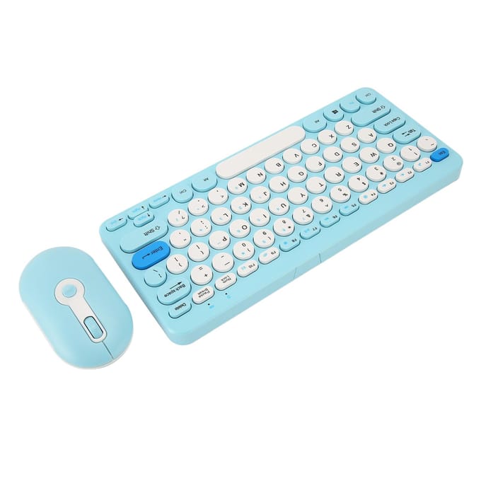 Draadloos Toetsenbord Muis Set Stijlvol Slank Ronde Toetskappen Stil Ergonomisch 2.4G Toetsenbord Muis Combo voor blauw