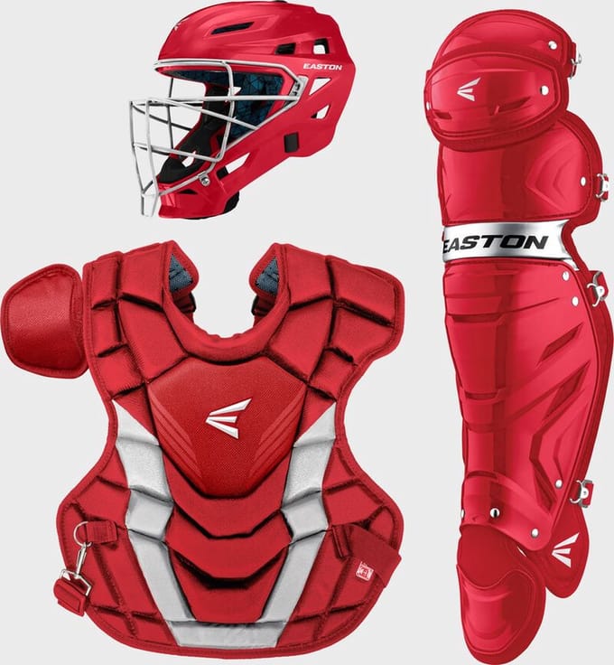 Easton GAMETIME Honkbal Catcher Combo Set Rood Intermediate: Masker + Bodyprotector + Legguards