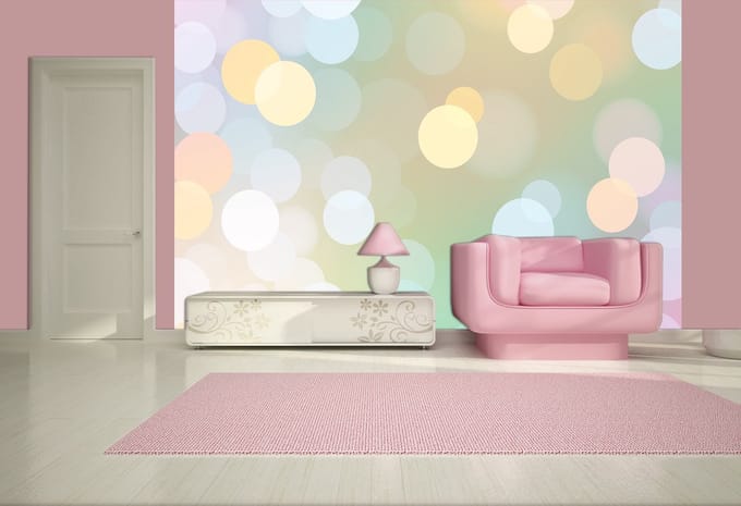 Abstract Bokeh Pastel Colour Photo Wallcovering