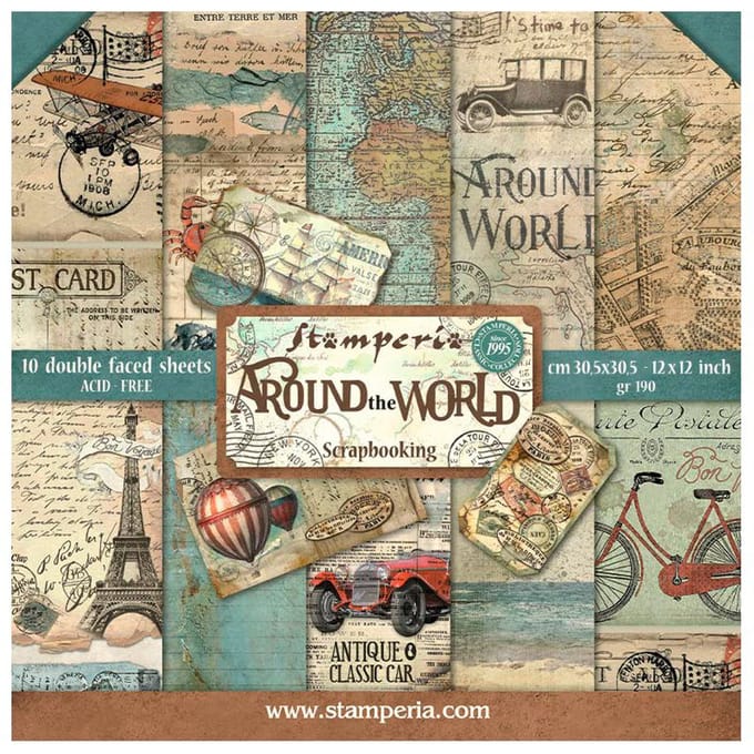 Stamperia Around the World 12x12 Inch Paper Pack (SBBL28)