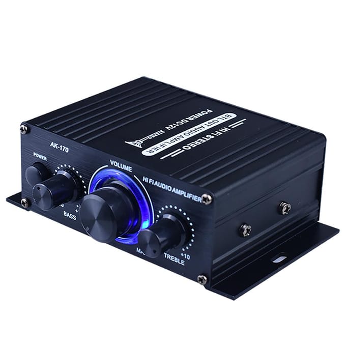 AK170 Mini Audio Power Amplifier Draagbare geluidsversterker Luidsprekerversterker voor auto en thuis US Plug