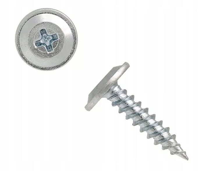 Wkręt-met Serie - Zelftappende Schroef - 4,2x25mm - Verzinkt - Ingebouwde Ring