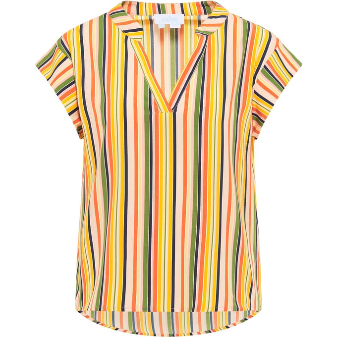 usha Blouse top qisha Dames Abrikoos veelkleurig