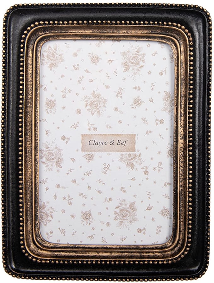 Clayre & Eef Fotolijst 10x15 cm Zwart Kunststof
