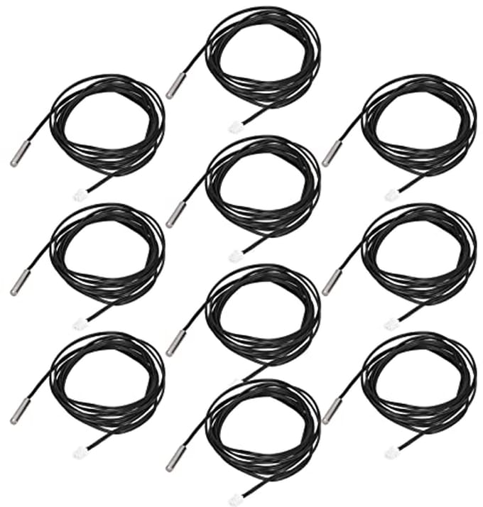 Temperatuursensoren 10 stuks NTC Thermistor 5K-100K ohm -25℃ tot 125℃ met 2 meter kabel