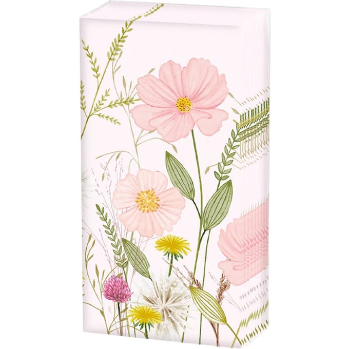 Papieren zakdoeken "Pastel flowers"