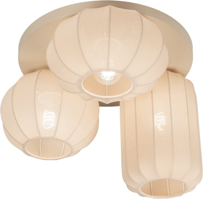 Lumidora Plafondlamp 75177 - Plafonniere - TACK - 3 Lichts - E27 - Beige - Textiel - ⌀ 43 cm