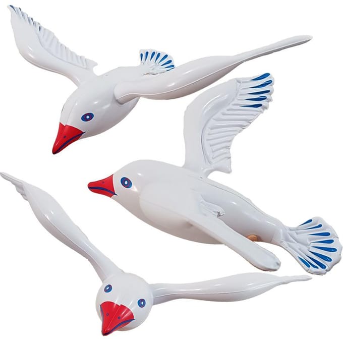 Mouette Gonflable, Décorations de Fête, Paquet de 6 One size blanc