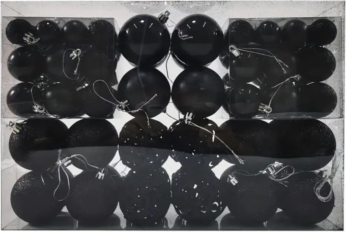 Nivard Kerstballen - Kerstversiering - Plastic - Zwart - Kerstballenset - 100 stuks