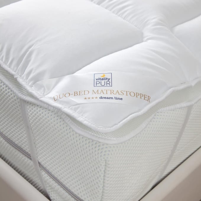 Vitality Pur Duo-Bed Matrastopper – 90x190 cm - Vochtregulerende topper – Rondom Elastiek - Ademend & Wasbaar