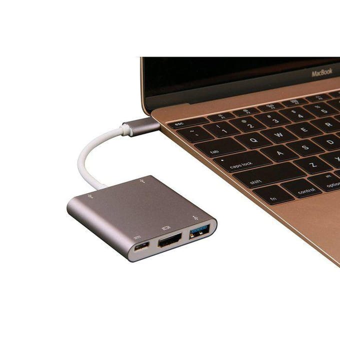 USB-C multipoortadapter naar USB, USB-C (USB PD), 4K HDMI-compatibel Zilver