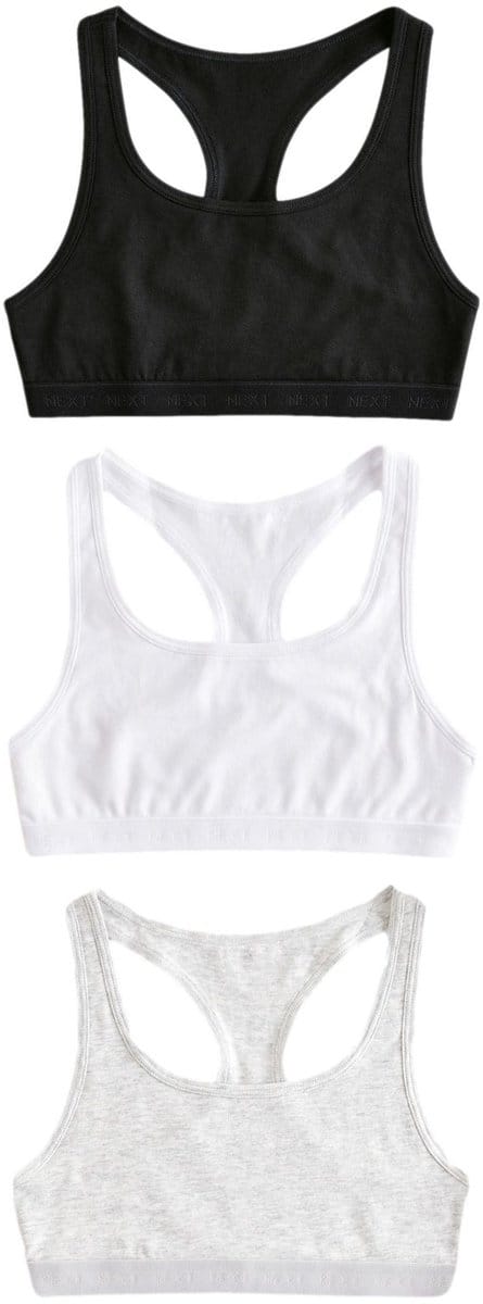 Next - Meisjes - Set van 3 korte tops met racerback - Wit