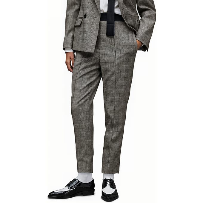 AllSaints Bea Check Trouser Grey Taglia: 6 | Pantaloni da completo Outlet | Donna | Grigio