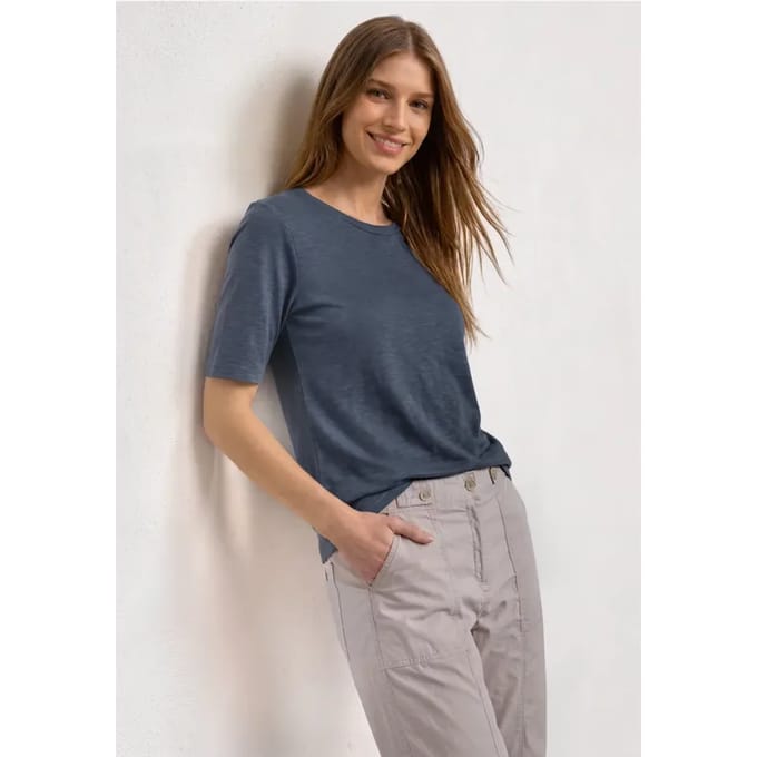 Basic Shirt met ronde hals in Unifarbe