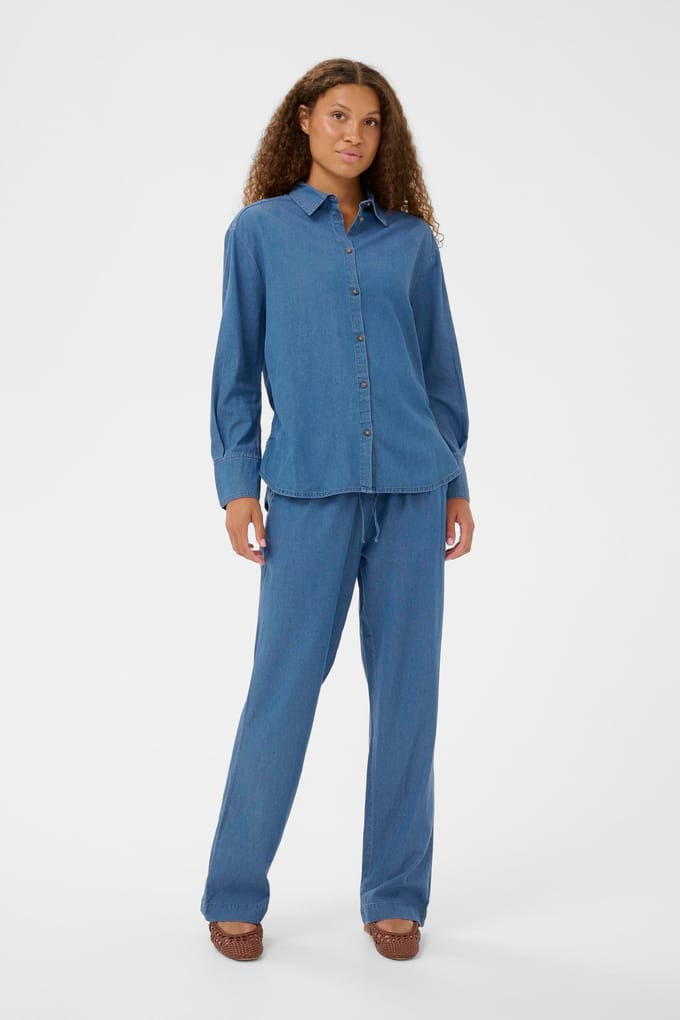 Saint Tropez OjettaSZ Pants Dames Broek - Medium Blue Denim