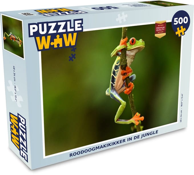 Puzzel Roodoogmakikikker in de jungle - Legpuzzel - Puzzel 500 stukjes