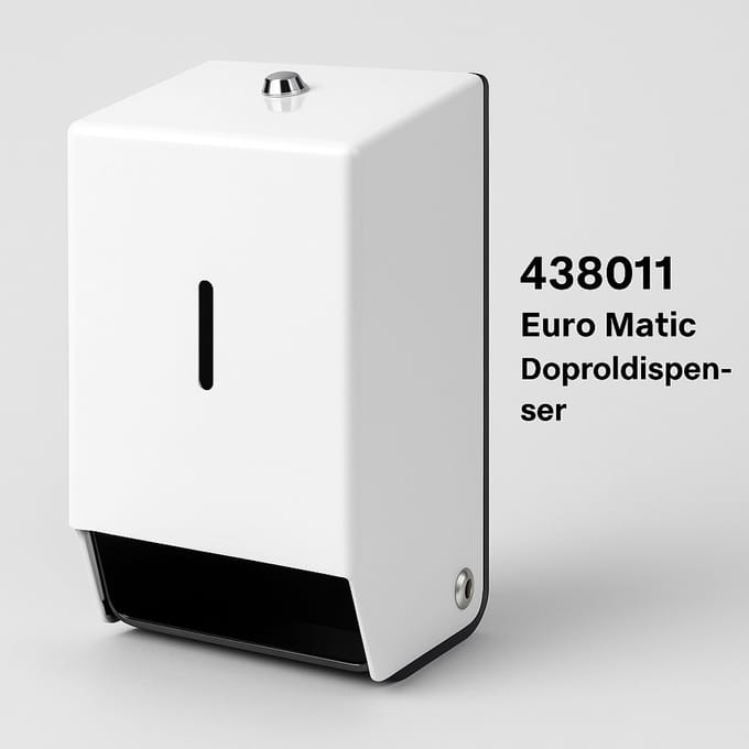 Productomschrijving – Euro Matic Doprol Dispenser (Staal wit gemoffeld