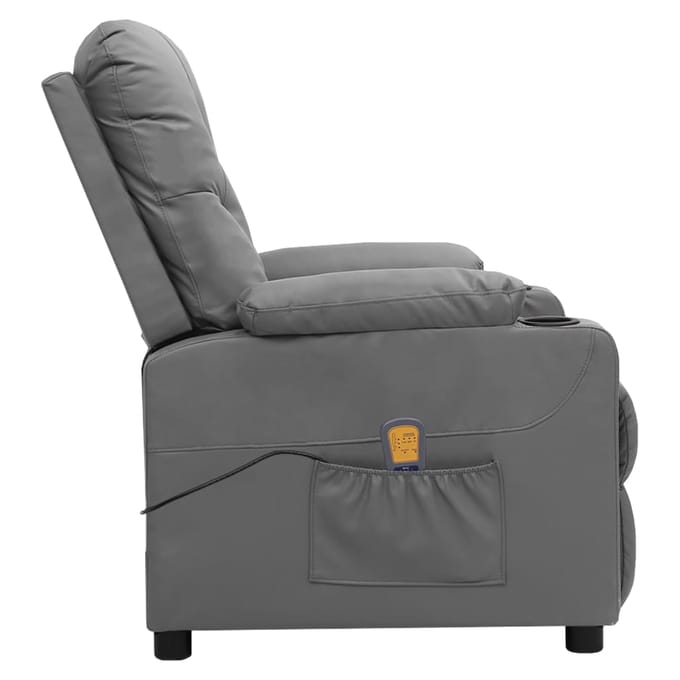 vidaXL Massagestoel kunstleer grijs