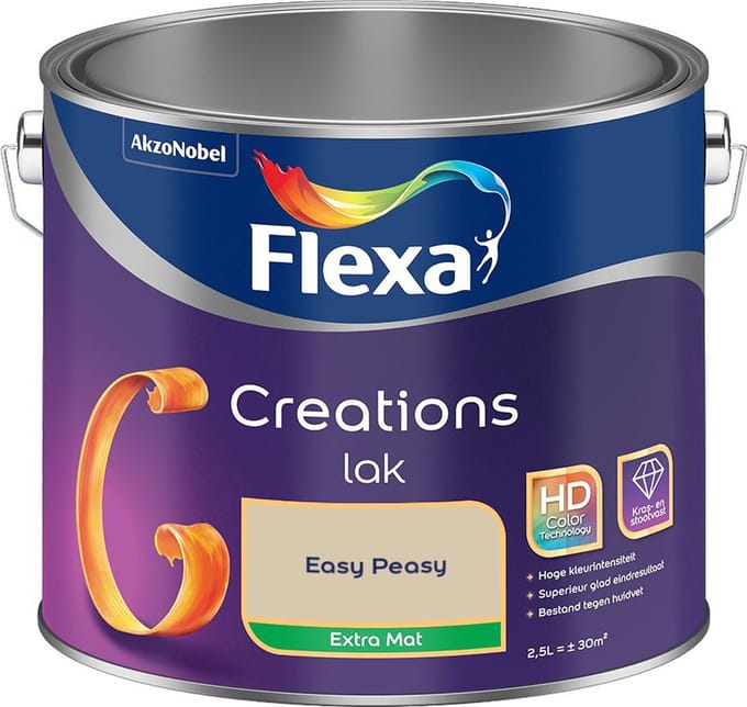 Flexa - Creations Lak Extra Mat - Easy Peasy - Mengverf - 2,5 L