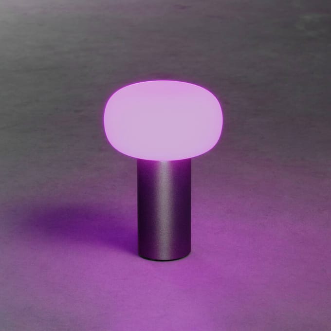 Konstsmide LED tafellamp Antibes, IP54, accu, RGBW, roest