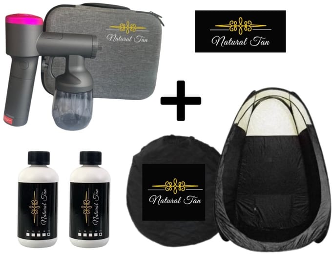Natural Tan - Professionele starters pakket Cordless Natural Tan - Zwart Roze