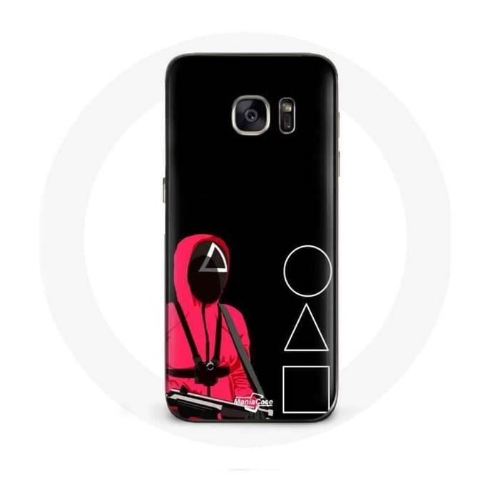 Case voor Samsung Galaxy S7 Edge Squid Game Masks Driehoek Vierkant en Cirkel