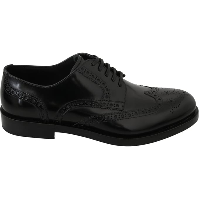 Dolce & Gabbana Zwarte Leren Derby Formele Brogueschoenen