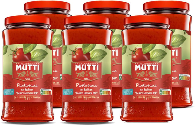 Mutti Pastasaus Basilicum 6 x 400 gram
