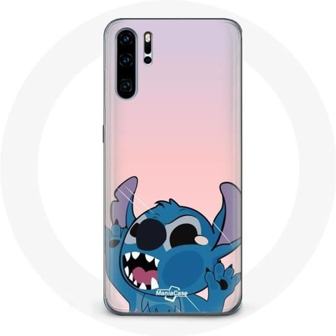 Coque - Huawei - P30 - Souple - Rose - Stitch le Nez en l'air rose