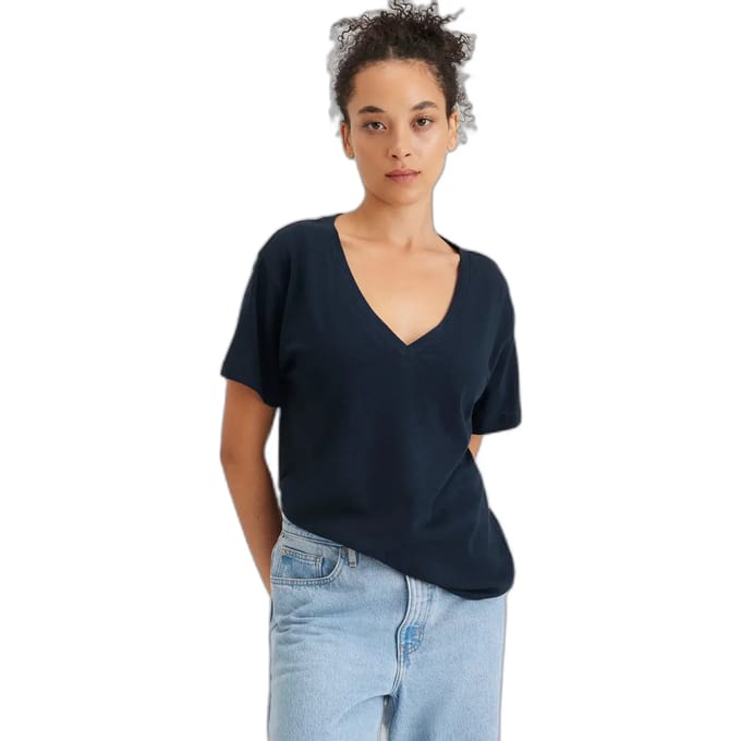 Dockers Deep T-shirt Met Korte Mouwen En V-hals Blauw S Vrouw