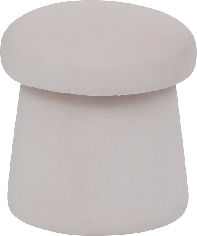 Atmosphera Poef Noa velvet Ø37xH40cm - Lichtgrijs
