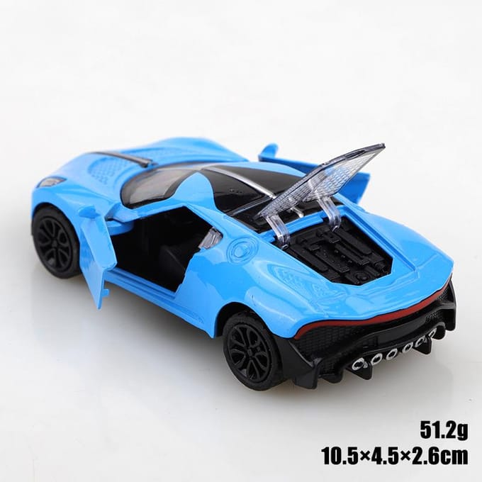 Zak 1:43 Legering Auto Bugatti La Voiture Noire Race Pull-Back Auto Kinder Speelgoed Met Drie Openbare Deuren