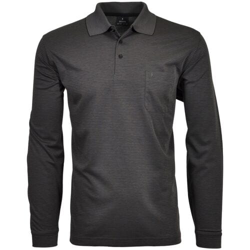 Ragman Softknit Polo Fineline Leisteen / male
