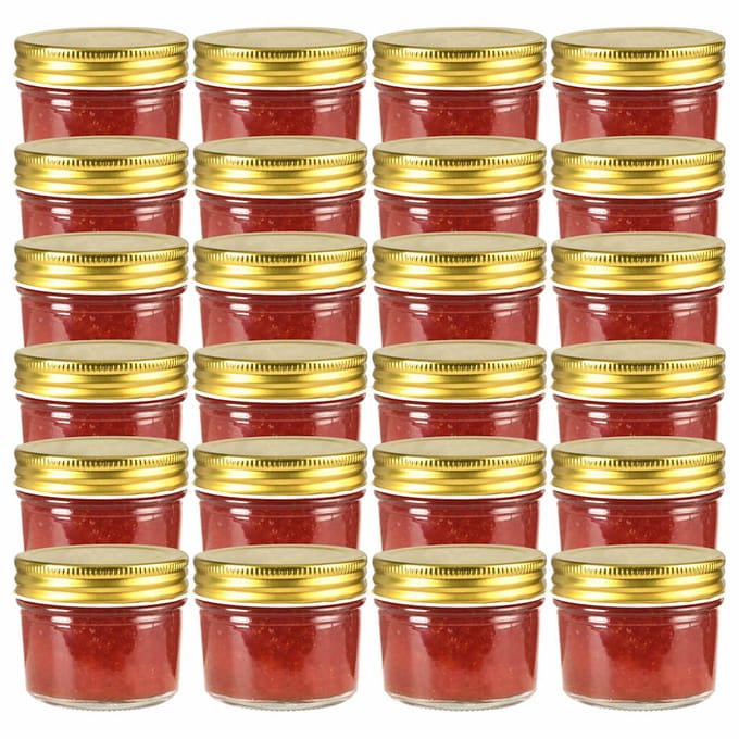 vidaXL - Jampotten - met - goudkleurige - deksels - 24 - st - 110 - ml - glas